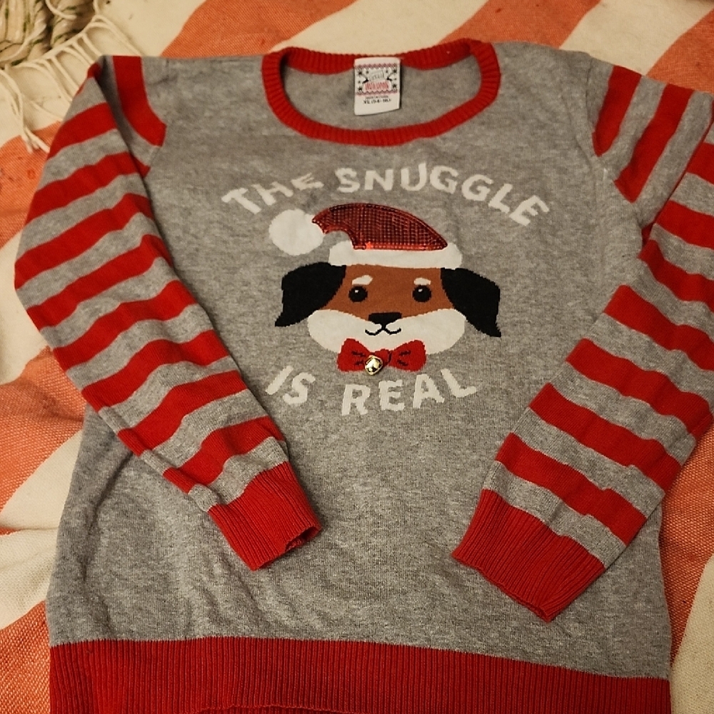 The Snuggle Is Real Holiday Sweater With Jinglebell And Sequens